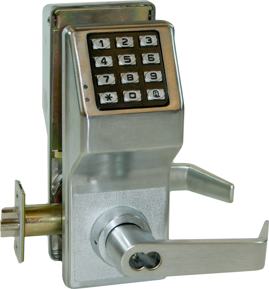 Alarm Lock DL2700IC/26D Trilogy Electronic Digital Lever Lock with  Interchangeable Core for Best Prep Satin Chrome Finish