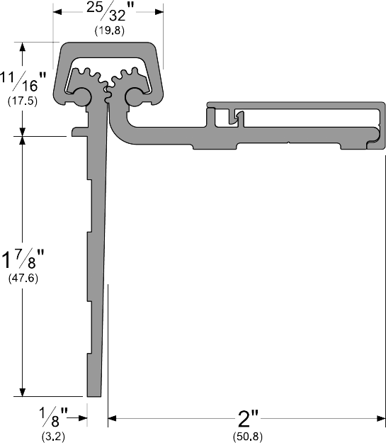 Pemko CHS83HD1 83" Half Surface Heavy Duty Continuous Hinge Clear