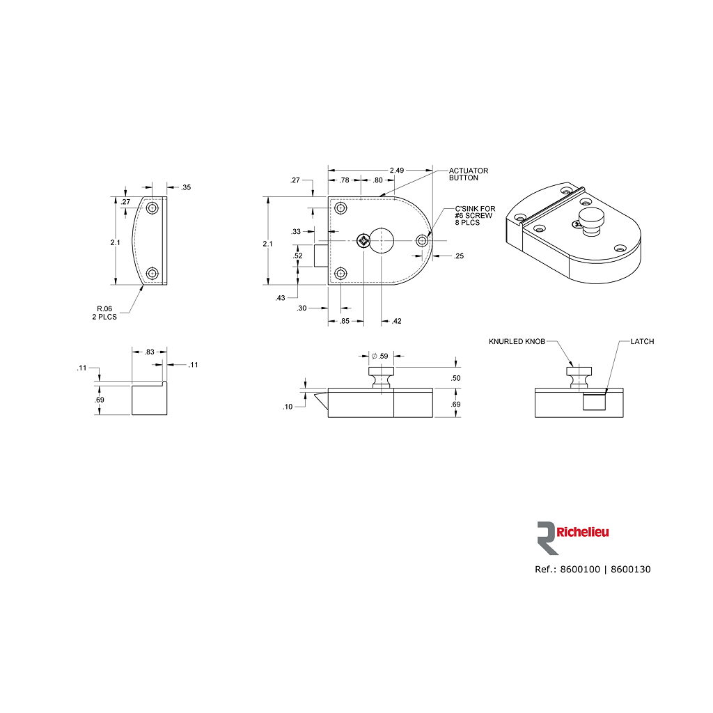Matériel Richelieu - BP600100 - Verrouillage De Porte Secret