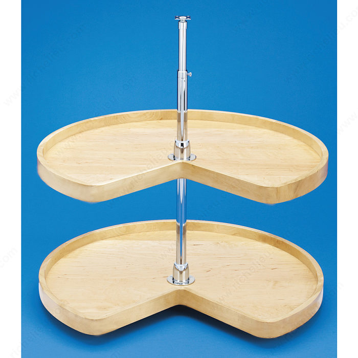 Richelieu 4WLS4722452 TwoShelf Wood Kidney Lazy Susans